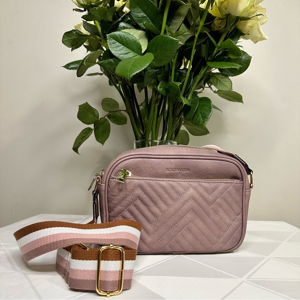 BOSTANTEN Quilted Crossbody Purple Bag for Women Vegan Leather Purse